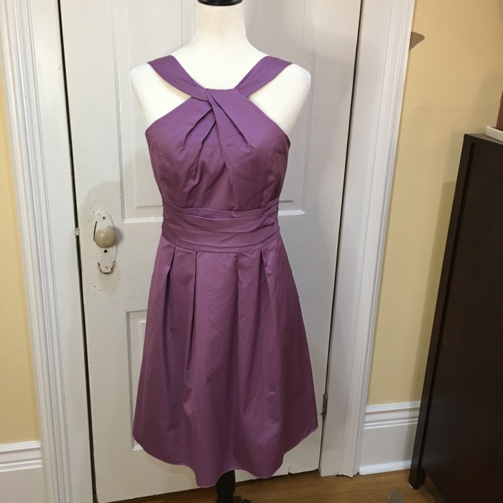 Bridesmaid dress in dusty purple David’s Bridal